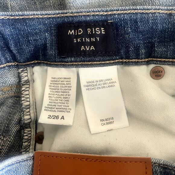 Lucky Brand Mid Rise Skinny Ava Jeans Sz 2/26 - Picture 5 of 5